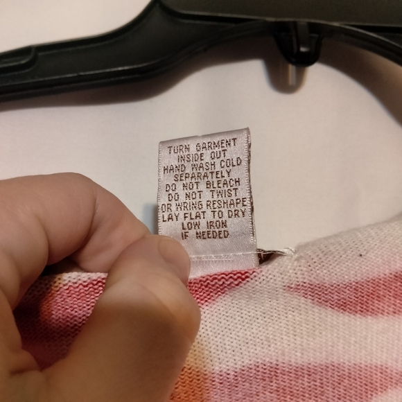 **2/$10**Monroe and main red zebra striped button down sweater sz L - Picture 5 of 5